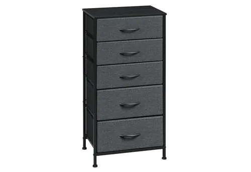 Woltu Hochkommode mit 5 Schubladen in schwarz von WOLTU