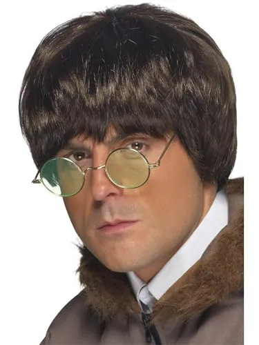Smiffys Britpop Perücke, Braun Halloween