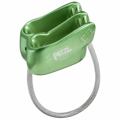 Petzl Verso Sicherungsgerät - Ultraleichtes Kletterzubehör - Ultraleichtes Sicherungsgerät mit ARC-Technologie, das sich an den Seildurchmesser anpasst. Ideal für Einzelseile, Halbseile und Zwillingsseile. Perfekt für sicheres Klettern und Abseilen.