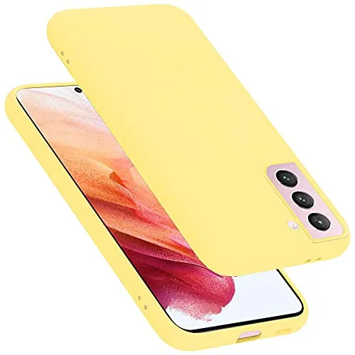 Cadorabo Hülle kompatibel mit Samsung Galaxy S21 5G Hülle Silikon Handyhülle für Galaxy S21 5G Case aus flüssigem Silikon- Kratzfeste und stoßfeste dünne TPU Schutzhülle - Liquid GELB