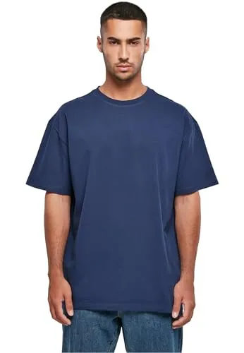 Build Your Brand Herren T-Shirt Heavy Oversize Tee, Basic T-Shirt für Männer, Oversized Fit, Baumwolle, L, darkblue