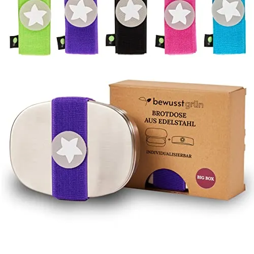 BewusstGrün DottyBox Edelstahl Lunchbox für Kinder in lila von kjomizo