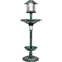 Costway Vogeltränke mit Solarleuchte – 43 x 110 cm in Grün von Costway