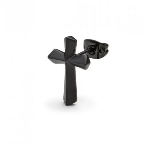 Monomania 31701H Ohrstecker Unisex Kreuz Edelstahl Schwarz - Stylische Ohrstecker aus hochwertigem Edelstahl in elegantem Schwarz. Ideal für jeden Anlass und perfekt kombinierbar. Einzigartiger Kreuz-Design für modische Akzente.