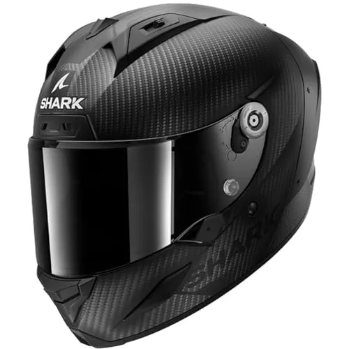 Shark Aeron Carbon Skin Helm Größe L für Männer - Motorradhelm mit Notfallsystem-Polsterung (EQRS) und Schnellabnahmesystem für einfaches Visierwechseln, ideal für Brillenträger.
