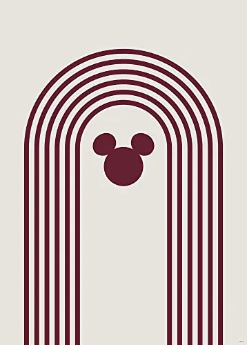 Komar Wandbild - Minimal Mickey - Größe: 50 x 70 cm - Poster, Kunstdruck, Dekoration, Wohnzimmer, Schlafzimmer, Disney
