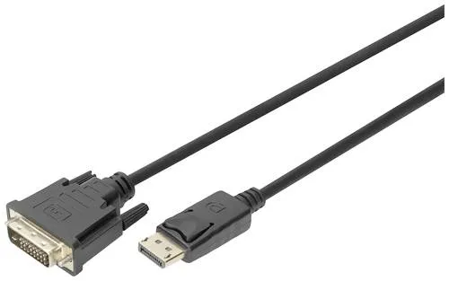 Digitus DVI / DisplayPort Anschlusskabel DisplayPort Stecker 3.00 m Schwarz DB-340301-030-S doppelt geschirmt, Geschirmt DisplayPort-Kabel