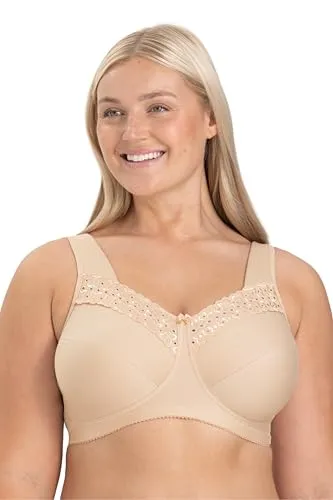 Miss Mary Broderie Anglais Soft Bra BH Haut F 85 Damen - Funktionsunterwäsche mit exklusiven Stickereidetails, ohne Bügel für maximalen Komfort und perfekte Passform dank breiter, gepolsterter Träger.