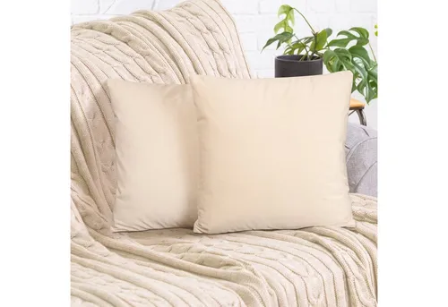 Cozyor Kissenbezug Samt Kissenhülle in diversen Größen & Farben, Sofakissen Bezug, (2 Stück), beige Driftwood, weiches Samtkissen 40x40 cm mit Reißverschluss