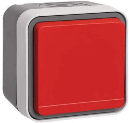 Berker 47403521 Steckdose SCHUKO mit rotem Klappdeckel Ap W.1 grau (4626734)
