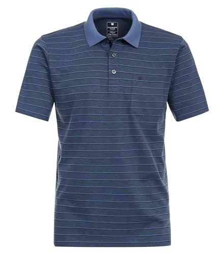 Redmond Polo-Shirt gestreift 11 blau XL - Poloshirt für Herren aus hochwertigem Baumwollmix, sportliches Design mit modischem Streifenmuster für hohen Tragekomfort.