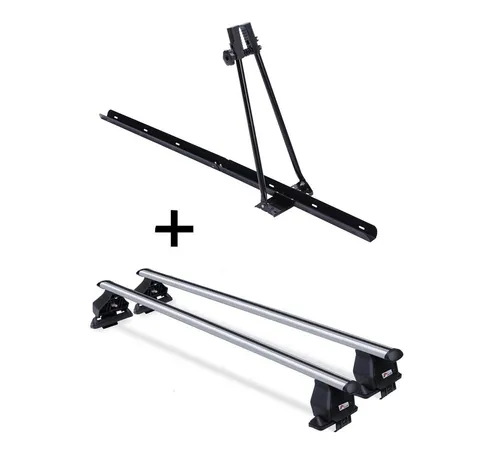 Fahrradträger ORION für VW Polo V (2009-2017) - Fahrradträger ORION + Dachträger Menabo Tema, ideal für den aufrechten Fahrradtransport auf dem Dach. Geeignet für alle Fahrräder bis 55 mm Reifendicke, einfache Montage und hohe Stabilität.