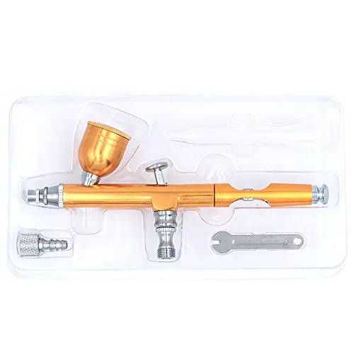 ANCLLO Airbrush-Werkzeug, Dual-Action Schwerkraftzufuhr, 0,3 mm Düse, Spritzpistole, Kuchendekorations-Pinsel für Nagel-Maniküre mit Schraubenschlüssel und Strohhalm