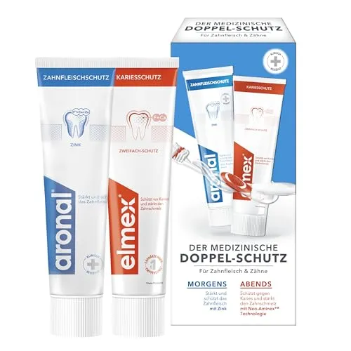 Aronal & Elmex Zahnpasta Doppel-Schutz 2x75ml von elmex