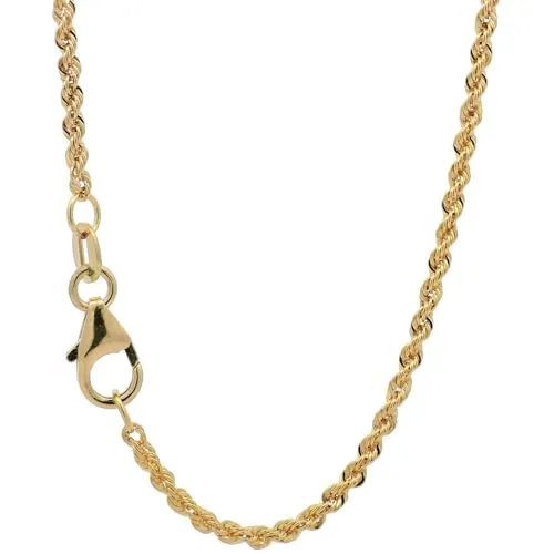hoplo holzenplotz Goldkette Kordelkette massiv Halskette 750-18 Karat Gold Breite 1,7 mm, Länge der Kette:50 cm Halskette