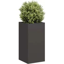 vidaXL Pflanzkübel Schwarz 40x40x80 cm - Garten-Zubehör mit langlebigem kaltgewalztem Stahl, ideal für vielseitige Bepflanzungsoptionen in deinem Außenbereich.