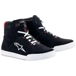 Alpinestars Chrome Motorradschuhe - Schwarz/Weiß/Neon-Rot - Motorradschuhe mit integriertem Knöchelprotektor, OrthoLite® Einlegesohle für hohen Komfort und Atmungsaktivität, ideal für urbane Fahrer.