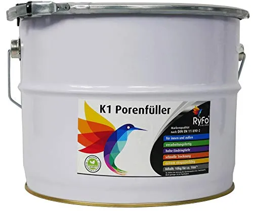 RyFo Colors K1 Porenfüller 10kg - Verarbeitungsfertige Versiegelung für Buntsteinputz und Steinteppich - ✅ Hochviskoser Porenfüller, ideal für Buntsteinputze und Steinteppiche. Transparent und unkompliziert in der Anwendung. Ergiebigkeit: ca. 1m² pro kg. Perfekt für Innen- und Außeneinsatz.