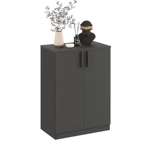 KOMTO Kommode Anthrazit mit 2 Türen