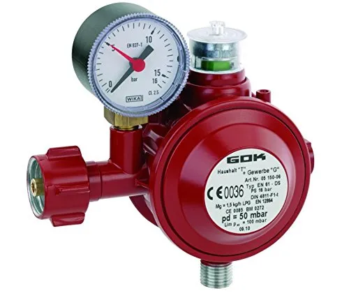 GOK Haushaltsregler, Betriebsdruck:50 mbar Abgang 90° von GOK