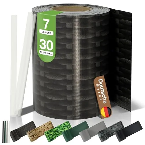 BooGardi PVC Sichtschutzstreifen 19 cm x 35 m Rattan – Blickdichter Zaun für Privatsphäre - Blickdichter PVC Sichtschutzstreifen für Doppelstabmattenzaun – wetterfest und langlebig. Einfach zu montieren mit 30 Clips für sicheren Halt. Ideal für Garten und Terrasse, sorgt für zuverlässige Privatsphäre.