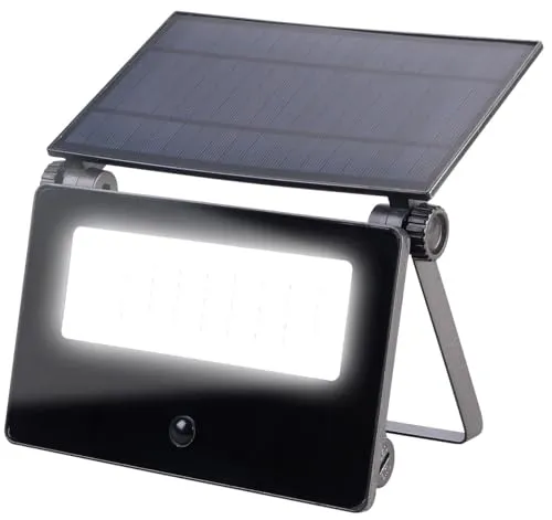 Luminea LED Solarstrahler: Solar-LED-Wandfluter mit Bewegungsmelder, 1.300 lm, 2X 1.800 mAh, IP65 (Strahler Solar Bewegungsmelder, Flutlichter, Dachrinnenleuchten Nachtlicht Funktion)
