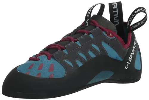 La Sportiva Tarantulace Woman Topaz/Red Plum (42) - Kletterschuhe für Einsteiger, mit Schnellverschluss-Schnürung und FriXion Black 4 mm Sohle für maximale Haltbarkeit und Komfort, ideal für Kletterhallen.
