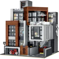 Moderne kubistische Villa – Architektur-Modell, 3591 Teile, 3 Etagen, ca. 31,9 cm hoch