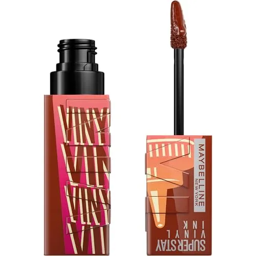Maybelline New York Super Stay Vinyl Ink Sauce Edition, Flüssiger Lippenstift für 16H Halt & Vinyl-Glanz, Wischfeste Farbe ohne Abfärben, Nr. 190 Sweet N' Sour, 1 Stk.