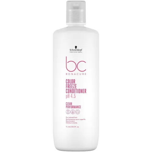 Schwarzkopf Bonacure Color Freeze Conditioner 1000 ml für coloriertes Haar - Veganer Conditioner für coloriertes Haar, der die Farbintensität bewahrt und für strahlenden Glanz sorgt. Ideal für die tägliche Pflege.