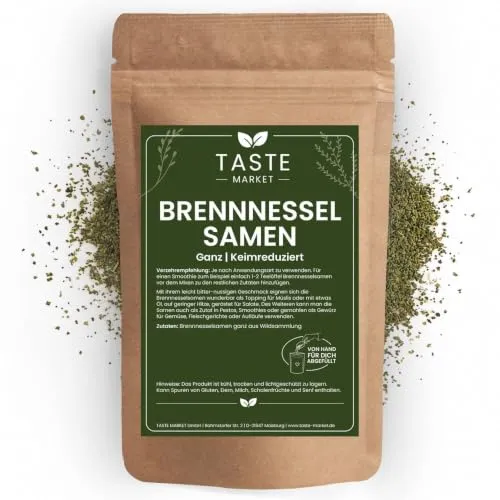 2x1 kg Brennnesselsamen | Ganz | Keimreduziert | Vegan | Rohkost | TASTE MARKET Qualität | Brennessel Samen ganz