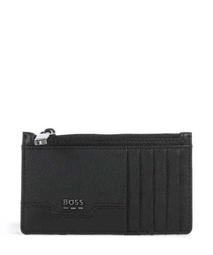 BOSS Men Cullen Kreditkartenetui 10cc 13 cm (schwarz) - Elegantes Kreditkartenetui von BOSS mit 10 Fächern für Karten und einem praktischen Reißverschluss. Robustes Design mit RFID-Schutz für sichere Aufbewahrung im kompakten Format.