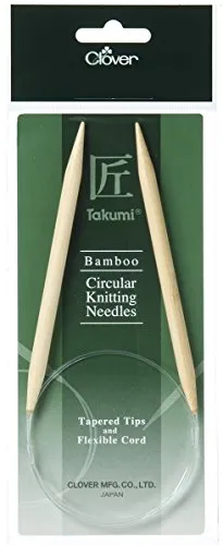 Clover 3935 Rundstricknadel Bambus Takumi 80 cm, 7 mm von Clover