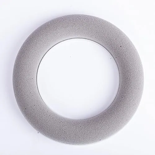 artplants.de Steckschaum Ring AMEB für Kunstblumen, mit Kunststoffunterlage, grau, Ø 25 cm - Steckschaum Kranz