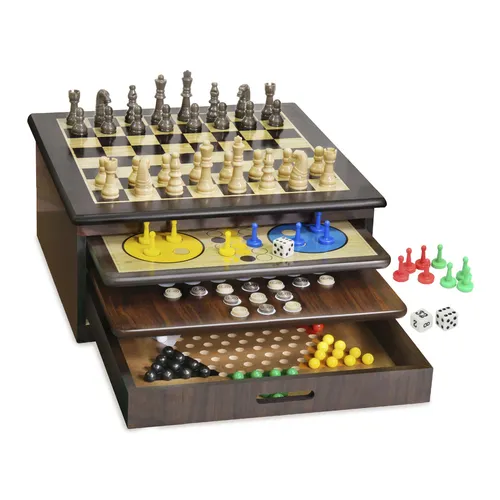 Merchant Ambassador - Craftsman Deluxe Game House Holz Spielesammlung - Gesellschaftsspiel für 2-4 Spieler, aus hochwertigem Holz gefertigt und fördert strategisches Denken für Kinder von 8-11 Jahren.