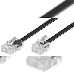 Goobay 68578 Modularanschlusskabel, 10 m, Schwarz - RJ45-Stecker (8P4C) > RJ11/RJ14-Stecker (6P4C)