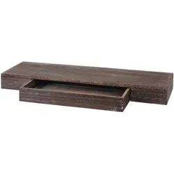 Wandregal MCW-H37: Schweberegal mit Schublade aus Massiv-Holz