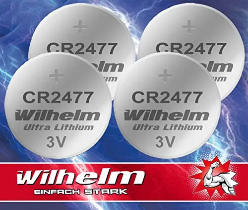 CR2477 CR 2477 WILHELM Lithium Knopfzelle 3V 1070 mAh ø24 x 7,7 mm Batterie DL2477 4 x