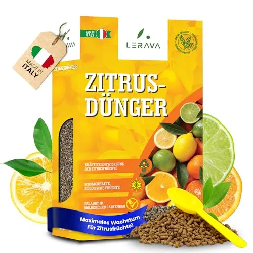 LERAVA® Zitrusdünger für alle Zitruspflanzen [Bio] - (800g) - Biologischer Zitruspflanzendünger - Citrus dünger für Zitronenbaum, Orangen, Limetten, Olivenbaum, Kumquat und mediterrane Pflanzen