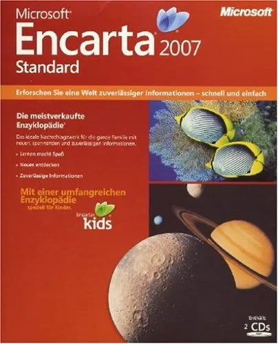 Microsoft Encarta 2007 Standard - Bildung & Nachschlagewerke, umfassendes Nachschlagewerk mit multimedialen Inhalten für interaktives Lernen auf Windows 2000.