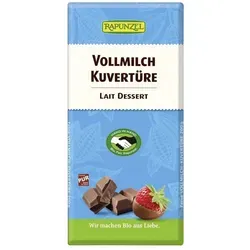 Rapunzel Vollmilch Kuvertüre HIH, 4er Pack (4 x 200 g) von Rapunzel