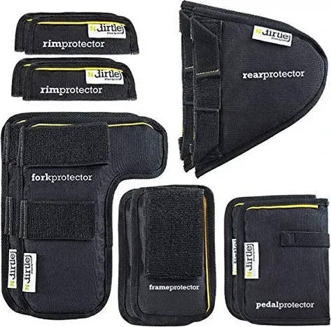 dirtlej Extended Package für den sicheren Transport von 2 Bikes - Schutzset für zwei Bikes, gepolstert und robust, ideal für Fahrradträger oder Fahrzeugtransporte. Schützt alle relevanten Teile der Bikes während des Transports.