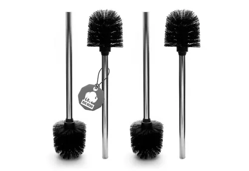 BigDean WC-Reinigungsbürste 4 Stück Klobürste Schwarz Toilettenbürst mit robusten Borsten, WC, (Set, 4-tlg., WC-Bürste/n), Bürstenkopf Abnehmbar, 9cm Durchmesser, Edelstahlgriff