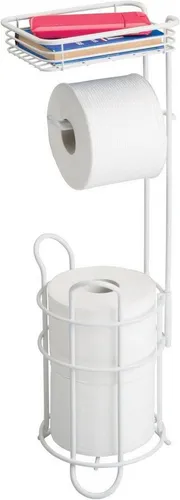 mDesign Badaccessoire-Set Toilettenpapierhalter Stand mattweiß Klopapierhalter WC Rollenhalter