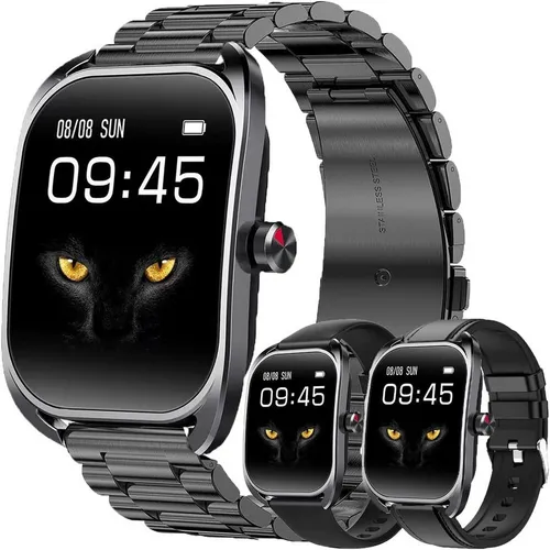 SGDDFIT Smartwatch (5 cm, android ios), Ultradünne Smartwatch mit AMOLED Display und Bluetooth Anruffunktion