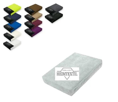 EXKLUSIV HEIMTEXTIL Frottee Spannbettlaken 180 x 200 cm - Öko-Tex zertifiziertes Spannbettlaken aus 80% Baumwolle, 20% Polyester, mit Rundumgummizug für perfekten Sitz und faltenfreie Oberfläche. Pflegeleicht und bis 60°C waschbar.
