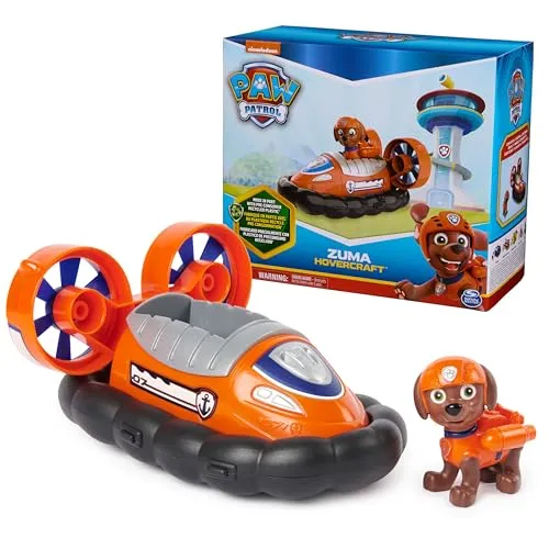 Paw Patrol, Zuma's Hovercraft, Spielzeugfahrzeug mit Sammel-Actionfigur, nachhaltig denkendes Kinderspielzeug für Jungen und Mädchen ab 3 Jahren
