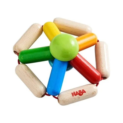 HABA Greifling Farbendreh - Bunter Holzgreifling für Babys zur Förderung der Fei