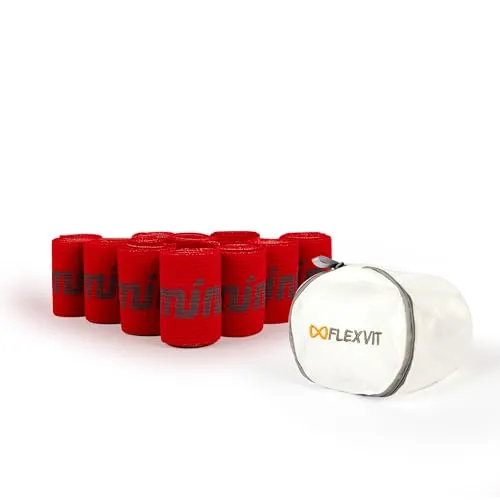 FLEXVIT Mini 10er Set prehab (Rot) - Mittlere Widerstandsbänder für Gruppenvorbereitung, Bewegungsoptimierung und Krafttraining, Ideal für Präventive Übungen und Fortgeschrittene