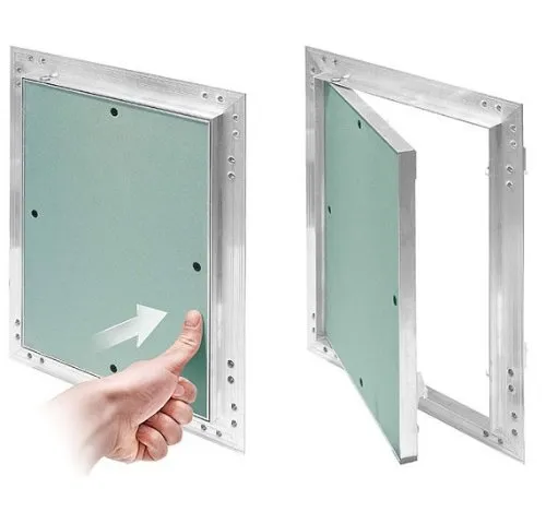 Revisionsklappe GK-Einlage 250 x 300 mm - Gipsfaserplatten: Hochwertige Revisionstür mit imprägniertem Gipskarton und Aluminium-Rahmen, ideal für feuchte Räume und leicht zu tapezieren.